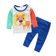 0 4 years baby boy girls 2 pieces sets long sleeve t-shirts and pants animal print clothes J4U66