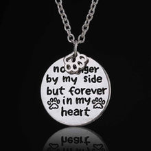"no longer by my side but forever in my heart "Pet Lover Dog Paw Pendant Necklace Pet Paw Print Tag Jewelry J4U66
