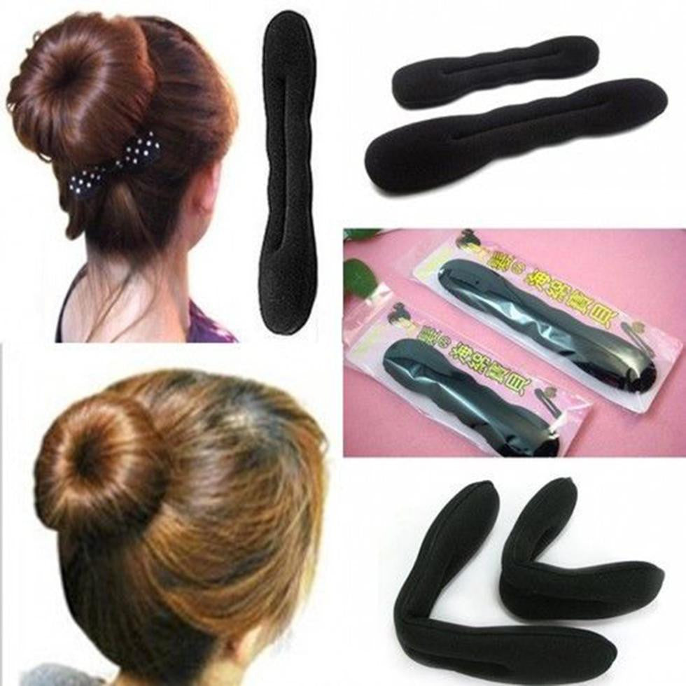 2pcs Womens Magic Accessory Hair Styling Tool Hairstyle Sponge Braider Holder Clip Bun Hair Twist Curler  J4U66