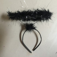 Black White Feather Angel Halo Headband Fancy Xmas Party Dress Headwear Costume J4U66
