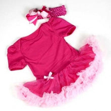 0~12 momth lovely baby girls ruffles tutu dress romper one piece outfit dresses clothes headband J4U66