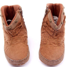 0~12 months rivets baby boy girls high boots suede zipper warm booties shoes J4U66