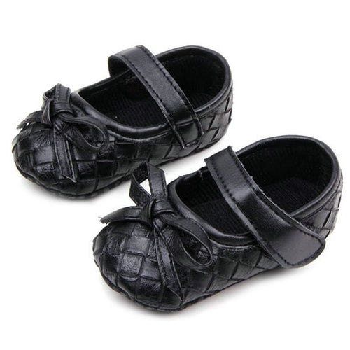 0~12 months pu leather bowknot lattice baby girls shoes soft sole anti slip first walker shoes J4U66
