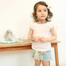 0-2Y Kids Baby Girls Clothing Floral Collar T-shirts Cute Short Sleeve Tops Blouses Shirts PY J4U66