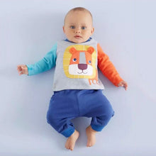 0-4 Years Baby Boy Girls 2 Pieces Sets Long Sleeve T-Shirt and Pants Animal Print Clothes J4U66