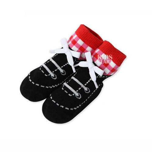 0-4 Years Baby Kids Infant Cotton Shoelaces Anti Slip Trainer Socks Booties Socks J4U66