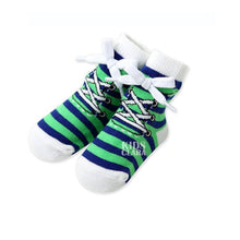 0-4 Years Baby Kids Infant Cotton Shoelaces Anti Slip Trainer Socks Booties Socks J4U66