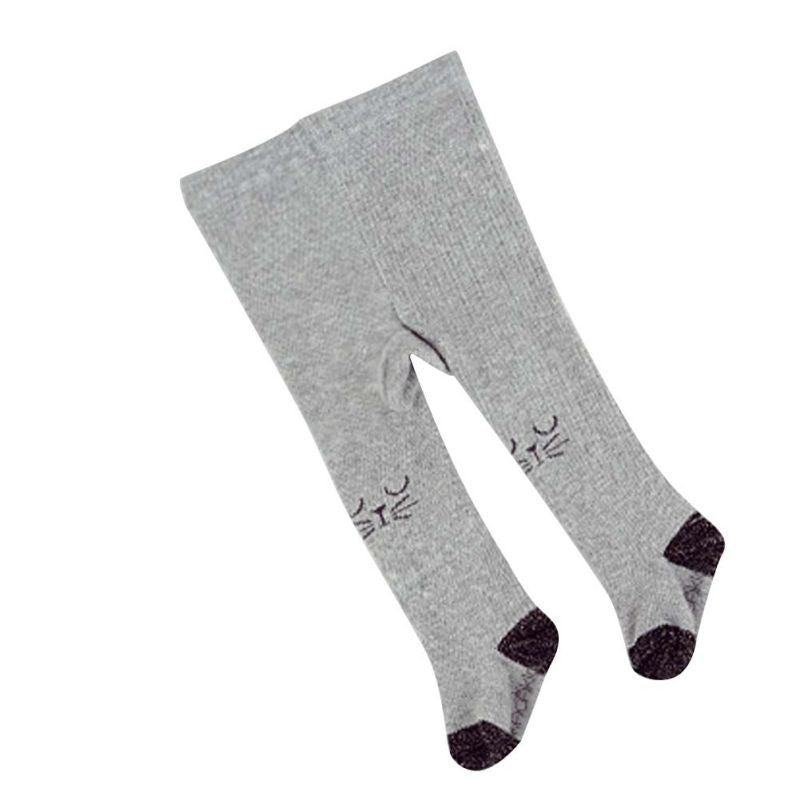 0-7Years Baby Girl Kids Cat Print Hosiery Pantyhose Pants Stockings Hose Tights 4Colors J4U66
