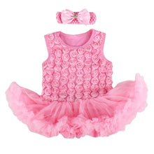 0-9M Baby Girls Clothes Headband+Romper Outfits Tutus Rose Dress J4U66