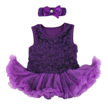 0-9M Baby Girls Clothes Headband+Romper Outfits Tutus Rose Dress J4U66