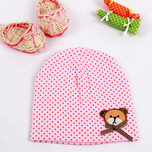 0-9M Lovely Infant Unisex Baby Boys Girls Bear Dots Pattern Cotton Cap Beanie Hats 9 Colors J4U66