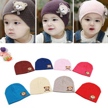 0-9M Lovely Infant Unisex Baby Boys Girls Bear Dots Pattern Cotton Cap Beanie Hats 9 Colors J4U66