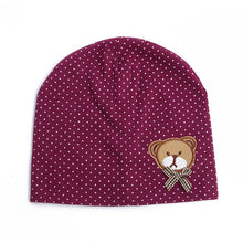 0-9M Lovely Infant Unisex Baby Boys Girls Bear Dots Pattern Cotton Cap Beanie Hats 9 Colors J4U66