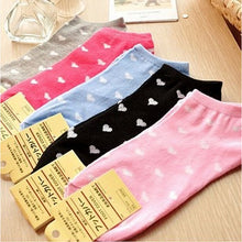 1/5 Pair Soft Boat Socks For Women Sweet Heart Women Girls Sock Slippers Cotton Blend Pink Blue Rose Grey Black J4U66