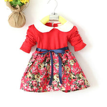 1-5Y Kids Baby Girls Princess Long Sleeve Pleat Floral Bow Mini Dress Party Tutu Dresses J4U66