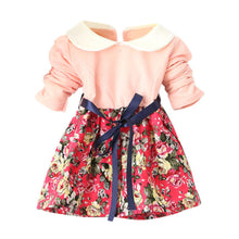 1-5Y Kids Baby Girls Princess Long Sleeve Pleat Floral Bow Mini Dress Party Tutu Dresses J4U66