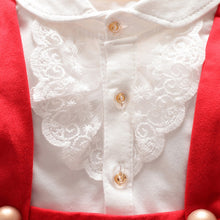 1~5 years kids girls suspendercotton dress long sleeve lace floral tops baby party dresses J4U66