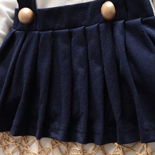 1-5Y Kids Girls Suspender Cotton Dress Long Sleeve Lace Floral Tops Baby Party Dresses PY J4U66