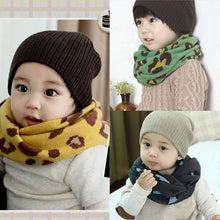 1~ years warm girl boy baby kids scarf neckerchief leopard printed scarves J4U66