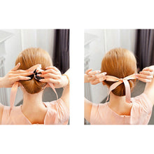 Women Magic Tools Foam Sponge Device Quick Messy Donut Bun Hairstyle Girl Hair Bows Band Accessories Silk Headband J4U66