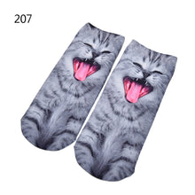 3D Print Animal Cat Women Socks Casual Cartoon Socks Low Cut Ankle Socks J4U66