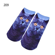 3D Print Animal Cat Women Socks Casual Cartoon Socks Low Cut Ankle Socks J4U66