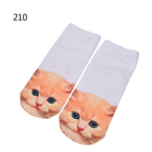 3D Print Animal Cat Women Socks Casual Cartoon Socks Low Cut Ankle Socks J4U66