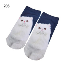 3D Print Animal Cat Women Socks Casual Cartoon Socks Low Cut Ankle Socks J4U66