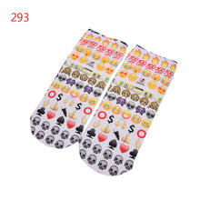 3D socks Harajuku Style Print women Socks Casual Low Cut Ankle Socks emoji print socks J4U66
