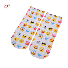 3D socks Harajuku Style Print women Socks Casual Low Cut Ankle Socks emoji print socks J4U66