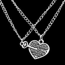 Best Friends Necklaces Key Heart Pendant Chain Necklaces Friendship J4U66