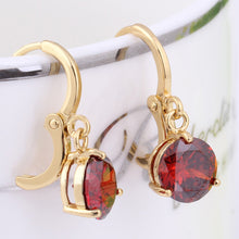 clear crystal zircon 18k gold plated vintage retro earrings pendant jewelry gift for women lady J4U66