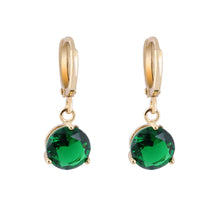 clear crystal zircon 18k gold plated vintage retro earrings pendant jewelry gift for women lady J4U66