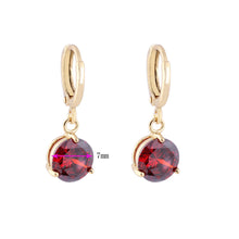 clear crystal zircon 18k gold plated vintage retro earrings pendant jewelry gift for women lady J4U66