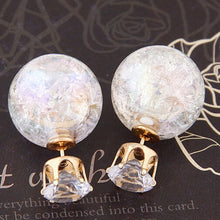 Cute Candy Color 2 Side Round Pearl Earings Resin Crystal Ball Ear Studs Big Glass Ball Earring Girl Gift J4U66