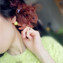 Cute Candy Color 2 Side Round Pearl Earings Resin Crystal Ball Ear Studs Big Glass Ball Earring Girl Gift J4U66