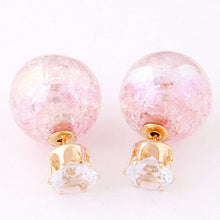 Cute Candy Color 2 Side Round Pearl Earings Resin Crystal Ball Ear Studs Big Glass Ball Earring Girl Gift J4U66