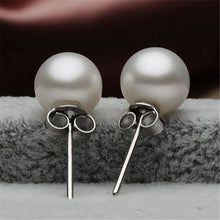 Dia 8mm Imitation pearl earring Trendy Cute Charm Pearl Statement Ball Stud earrings for women J4U66