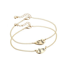 Elegant Best Friends BFF Forever Partners In Crime Valentine Split Heart Pendant Bracelet Set J4U66