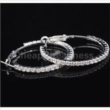 Elegant Round Crystal Beaded Hoop Earrings for Women/Silver Hoop Earrings Party Earrings Women/ Jewelr J4U66