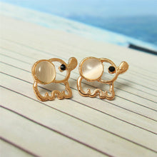Lovely Cute Women Lady Baby Elephant Opal stud earrings Statement earrings for party J4U66