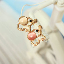 Lovely Cute Women Lady Baby Elephant Opal stud earrings Statement earrings for party J4U66