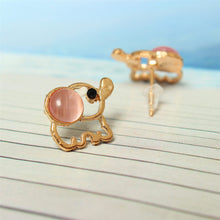 Lovely Cute Women Lady Baby Elephant Opal stud earrings Statement earrings for party J4U66