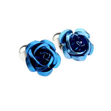 Red Purple Blue Silver Gold Green Rose Flower Cufflink Cuff Link J4U66