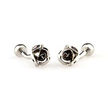 Red Purple Blue Silver Gold Green Rose Flower Cufflink Cuff Link J4U66