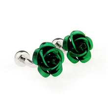 Red Purple Blue Silver Gold Green Rose Flower Cufflink Cuff Link J4U66