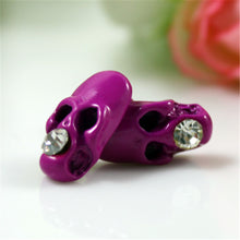 Fashion Skeleton Earring for Women Rhinestone Crystal Stud Earrings J4U66