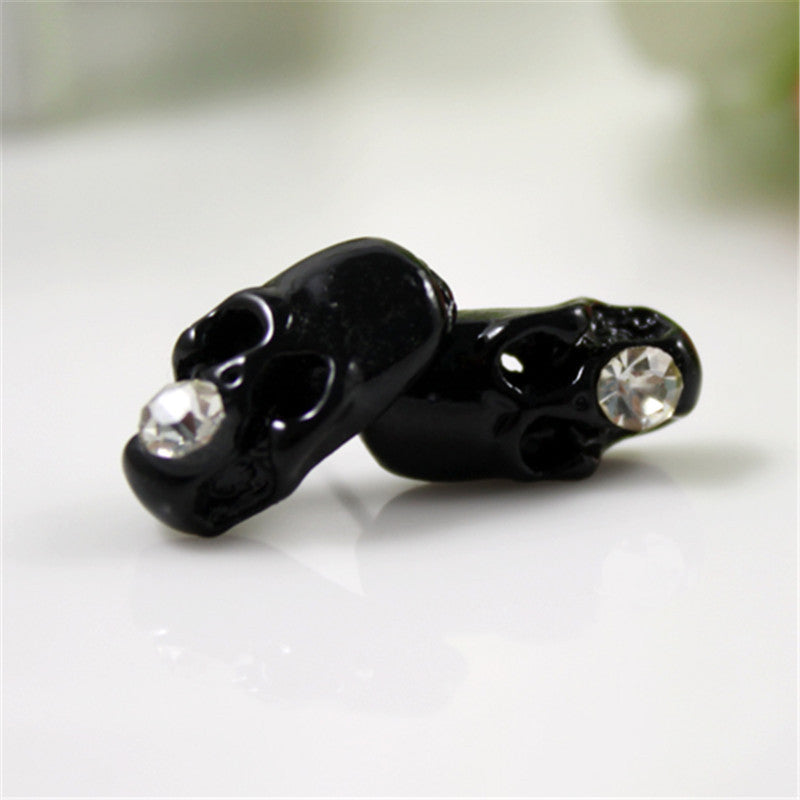Fashion Skeleton Earring for Women Rhinestone Crystal Stud Earrings J4U66