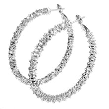 Women Jewelry Silver Plated Big Circle Large Round Stars Hoop Earring J4U66