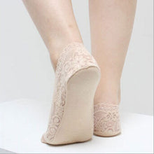 Women's Cotton Lace Antiskid Invisible Liner Low Cut Socks  J4U66